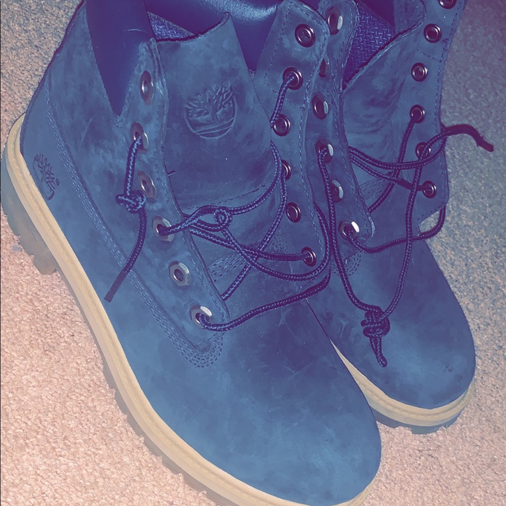 Navy Blue Timberland boots size 4.5